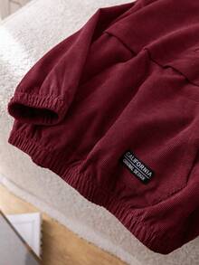 SHEIN 1pc Casual, Comfortable, And Versatile Hooded Half-Zip Jacket For Young Boys, Perfect For School, Outdoor, Sports, And Suitable For Spring And Summer Seasons,In Fall/Winter