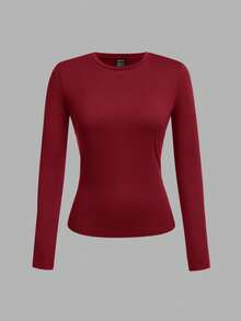 SHEIN EZwear 3 件套女式字母印花圆领休闲修身长袖 T 恤套装，适合秋冬季 - 彩色 - 查看 10