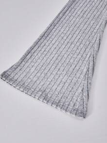 SHEIN Sparklyn Teen Girls Casual Comfortable Fitted Long Sleeve Top And Pants Set, Suitable For Daily Wear And Lounging, Spring/Autumn Fall Winter