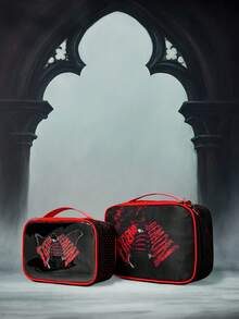 Friday the 13th X ROMWE Letter Graphic Large Capacity Portable Travel Organizer Bag & Makeup Bag - Multicolor - View 3