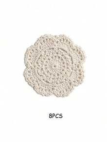 4/6/8/10/12/16/18/20pcs Vintage Floral Crochet Coasters, Vintage Round Coasters, Heat-Resistant Placemats, Tablecloths, And Dining Table Decorations - Perfect For Home, Residence, Kitchen, Coffee Table, Wooden Table, Restaurant, Bar Decoration
