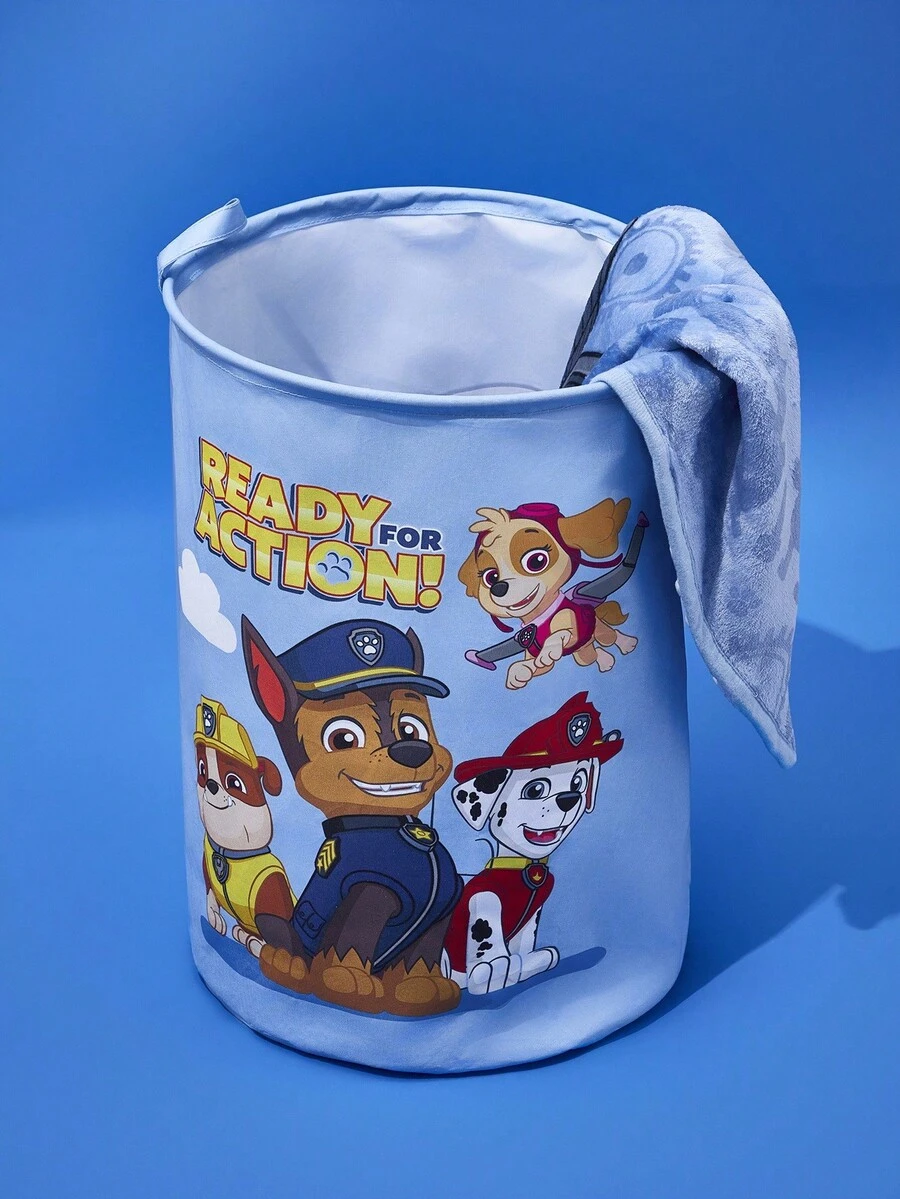 SHEIN | PAW Patrol 1pc Cute Cartoon Pattern Foldable Fabric Storage Basket, Can Be Used To Store Toys, Blankets, Clothes And Other Items