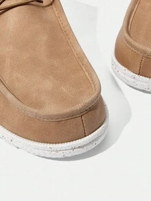 Styleloop Men's Light Brown Comfortable Slip On Loafers Lace Up Design Boat Shoes - Brown - View 4