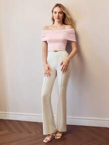 MOTF PREMIUM FOLDOVER OFF THE SHOULDER KNIT TOP