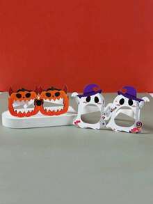 8/16 Stück Halloween Dekoration Papier Brillen Kürbis Spinne geformte Geist Party lustige Foto Requisiten Papier Brillen, Trick or Treat Dekorationen - Verschiedenfarbig - Übersicht 3