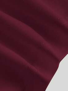 SHEIN MOD 两件套前十字交叉金属装饰衬衫 - 酒紅色 - 查看 4