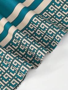 Ellevyn 优雅通勤极简印花拼布连衣裙，适合日常穿着