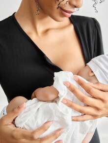 BloomMama Fashionable Casual Maternity & Nursing Dress - Black - View 4