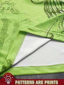 Manfinity Dauomo 男士圆领骷髅图案朋克街头风格短袖 T 恤 - 彩色 - 查看 5