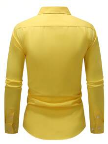 Manfinity Mode Camicia casual da uomo a maniche lunghe con bottoni e stampa di cavalli, autunnale