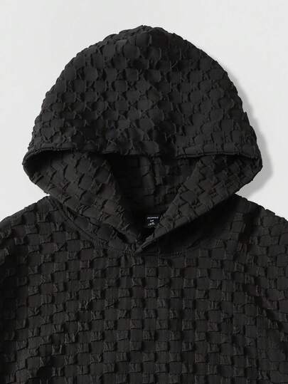 Street Life Sudadera con capucha de cuadros 3D para hombres, estilo holgado y corto, para el otoño