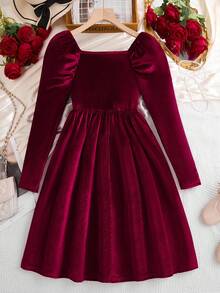 SHEIN Spring/Summer New Korean Fashion Unique Personalized Casual Everyday Versatile Teen GirlDress Fall Winter - Red - View 2