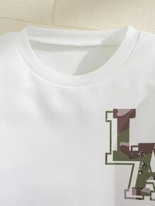 青少年男孩字母印花运动衫和迷彩运动裤套装 - 彩色 - 查看 6
