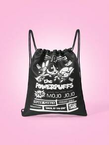 THE POWERPUFF GIRLS X SHEIN Drawstring Backpack For Sports, Fitness, Travel, Swimming, Beach. Sports Bag, Gym Bag, Suitable For Men, Women, Boys, Girls. Gym Accessories, School Backpack ,University Bag - cartoon - View 1