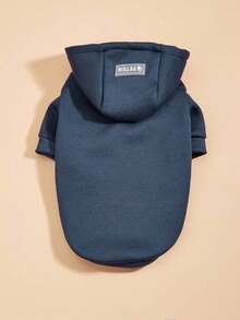 PETSIN 1 件宠物海军蓝保暖连帽运动衫，适合猫狗