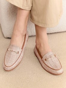 Rosivie Women's Metal Decor Casual Slip-On Loafers For Daily Commute - Brown - View 12