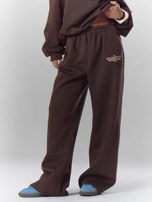 MUSERA Graphic Print Wide Leg Joggers Tracksuit Bottom Only Fall Autumn Cosy Joggers Cute Casual Coffee Club Christmas Thanksgiving