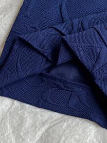 SHEIN Playful Pals 2 件套幼儿男童休闲提花连帽 T 恤和松紧腰裤套装，适合通勤、上学、休闲、度假、运动、秋冬季、6 个月 - 3 岁、儿童服装、婴儿服装、婴儿 T 恤、婴儿裤子 - 寶藍色 - 查看 9