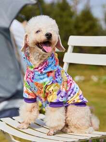 PETSIN 1pc Cute Colorful Bear Pet Print Sweatshirt - Multicolor - View 3