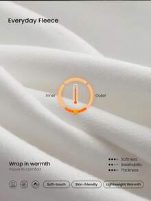 GLOWMODE Everyday Fleece Stay Toasty Soft Warm Lightweight Side Piping Pockets Elastic Waist Drawstring Sweatpants Autumn Winter Daily Casual - White - View 6