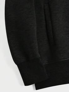 EURMUSE Cotton Men Zip Up Drawstring Thermal Lined Hoodie Without Tee - Black - View 6