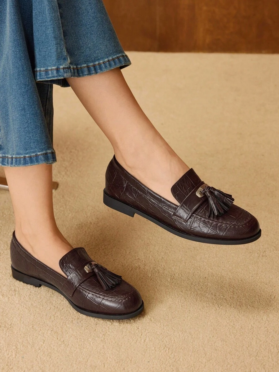 MOTF WOMEN'S COMFORTABLE ELEGANT RETRO BRITISH STYLE SLIP-ON LOAFERS FLAT SHOES FOR CHRISTMAS