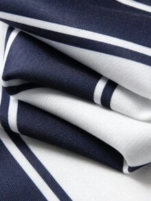 JNSQ Tween Boy Striped & Letter Print Polo Neck Pullover Sweatshirt, Suitable For Autumn/Winter Daily Wear, Outdoor Activities, Vacation, Streetwear, Party And Casual