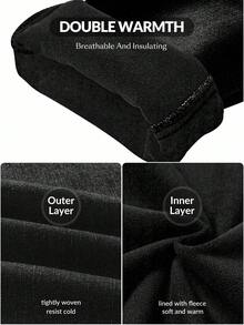 SHEIN ICON 大码纯色简约休闲保暖牛仔裤 - 黑色 - 查看 8