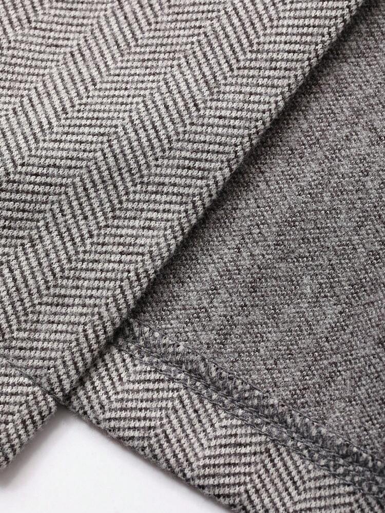 Women's Casual V-Neck Sleeveless Herringbone Dress, Autumn/Winter