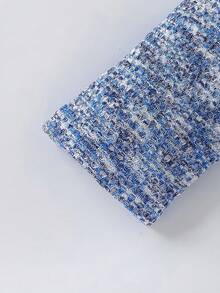 SHEIN 2 件套年轻女孩彩虹色连帽衫上衣和松紧腰宽松柔软针织裤，春秋 - 藍色 - 查看 7