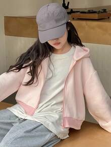 DAZY Tween Girls' Hooded Knit Fleece Sweatshirt Sweatshirt, Fall,Winter - Pink - View 4