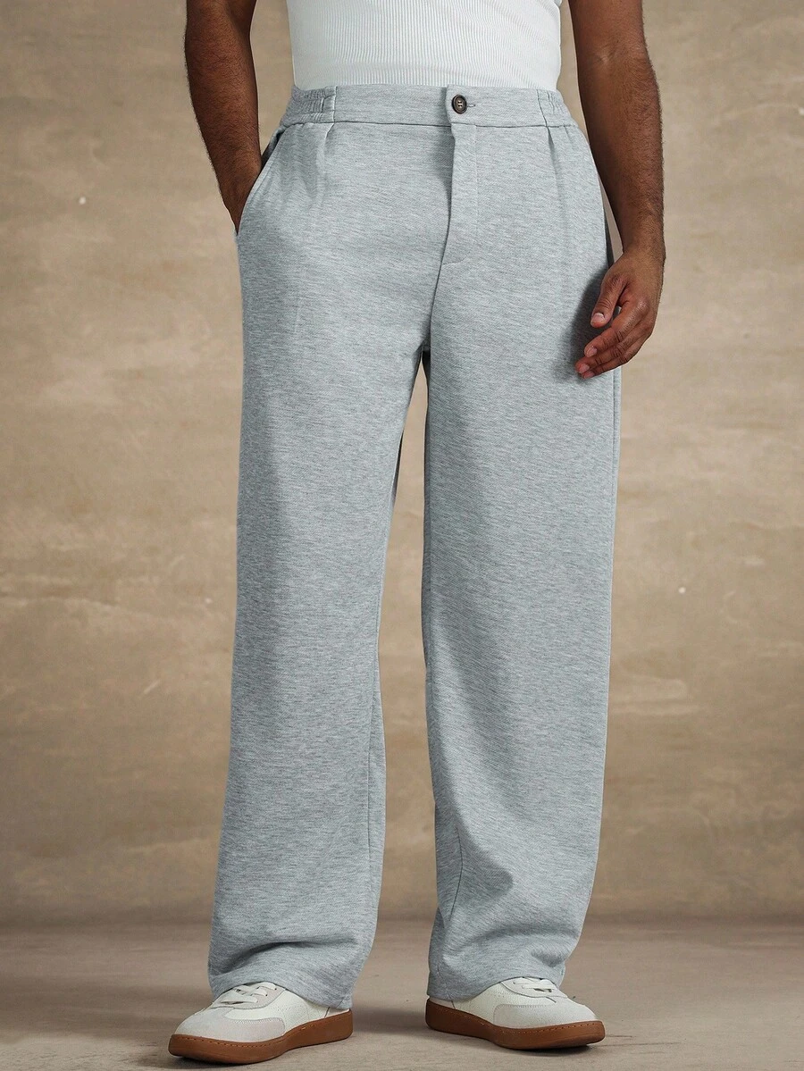 STYNVO 男士休闲宽松松紧腰带口袋运动裤 - 灰色 - 查看 1