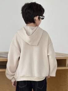 DAZY Plus Size Boys Casual Loose Fit Letter Embroidery Streetwear Sweatshirt, Autumn