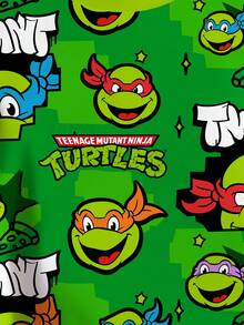 TEENAGE MUTANT NINJA TURTLES | SHEIN 小男孩字母与卡通图案圆领短袖T恤 - 白色 - 查看 4