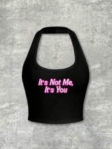 Y2Kool Pretty Bratty Artist 女士休闲紧身露背上衣，适合夏季，不是我，是你，假日，度假，海滩，外出，节日，伊比沙岛风格，适合外出的西部装，秋季派对上衣