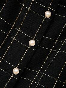 Regalyn Plus Size Women Wool Blend Button Decor Plaid Skirt Fall Cloth For Women