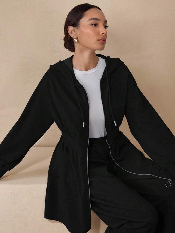 Graceveil Slimming Zip-Up Hooded Casual Long Sleeve Fashion Jacket, Autumn/Winter