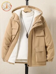 Tween Girl Clothes Puffer Jacket Girls جاكيتات بناتي بيج Winter Jacket Tween Girl Girls Winter Coat - Khaki - View 3