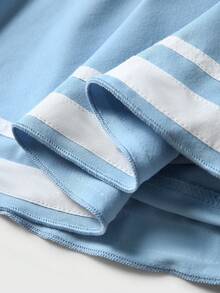 JNSQ Young Girl 2pcs Set, Collared Long Sleeve T-Shirt Paired With Mini Skirt, Suitable For Autumn/Winter Daily Wear, Outdoor Activities, Vacation, Streetwear, Party And Casual Fall