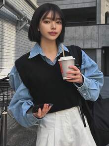 DAZY Women's Loose Fit Denim Shirt With Dropped Shoulders, For Spring And Fall,Back To School Clothes,Jeans Jacket Long Sleeve Women - Blue - View 7