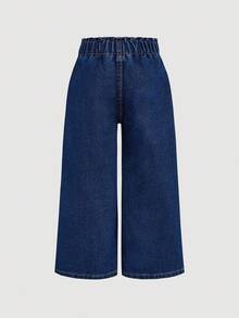 SHEIN Bộ 3 quần denim dáng rộng màu xanh đậm, xanh vừa, xanh nhạt cho bé gái - Nhiều màu - Xem 8