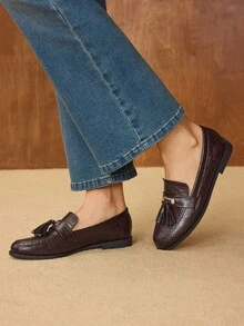 MOTF WOMEN'S COMFORTABLE ELEGANT RETRO BRITISH STYLE SLIP-ON LOAFERS FLAT SHOES FOR CHRISTMAS