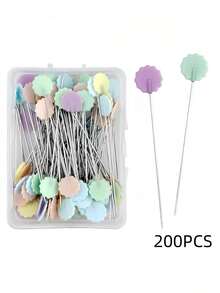 50/100/200PCS  Flower Shaped Positioning Pins Fixed Sewing Pins For Quilting Patchwork DIY Crafting Apparel Cutting Cross Stitch Jewelry Making Decoration Sewing Tools Kit