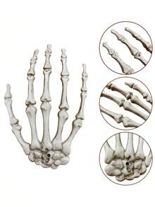 2PCS Skeleton Hands Realistic Life Size Cut-Out Plastic Skull Hands Suitable For Theme Party Decoration Props Left And Right - White - View 2