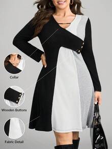 Comfylo Plus Size Asymmetric Collar Colorblock Ribbed Knit Dress Plus Size Dress Plus Size Winter Dress Plus Size Casual Dress Plus Size Fall Dress Plus Size Sweater Dress Winter Clothes For Women Fall Dresses For Women Fall Clothes For Women Winter Dresses Fall Clothes For Women Fall Dresses Clothes Women Winter Dress Fall Clothes For Women Fall Outfits Women Dresses For Women Casual  Business Casual Women Gray Dress