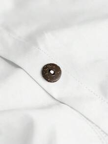 SHEIN LUNE Áo khoác dài có mũ trùm đầu cỡ lớn thường ngày có túi lớn - trắng - Xem 4