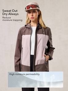 OutZeal 女士冲锋衣 徒步露营 防水可拆卸帽户外防风外套 春秋季 - 彩色 - 查看 4