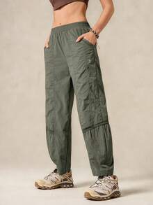 OutZeal Women Sports Pants Camping Hiking Travel Water-Resistant Mesh Design With Side Pocket - Army Green - View 9