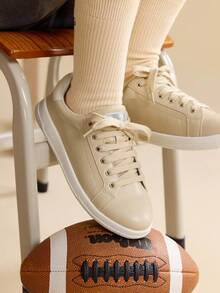 CUCCOO EASI 女士休闲百搭杏色系带运动鞋 - 杏色 - 查看 9