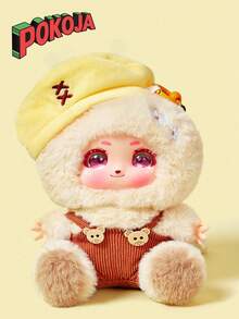 Labu Overalls Set For Labubu 1st/2nd Gen - 17cm Denim Suspender Outfit With Vinyl Face, Cute Doll Clothes For Blind Box Figures & Keychain, Adjustable Straps, Perfect Gifts For Birthday, Festival - Multicolor - View 2